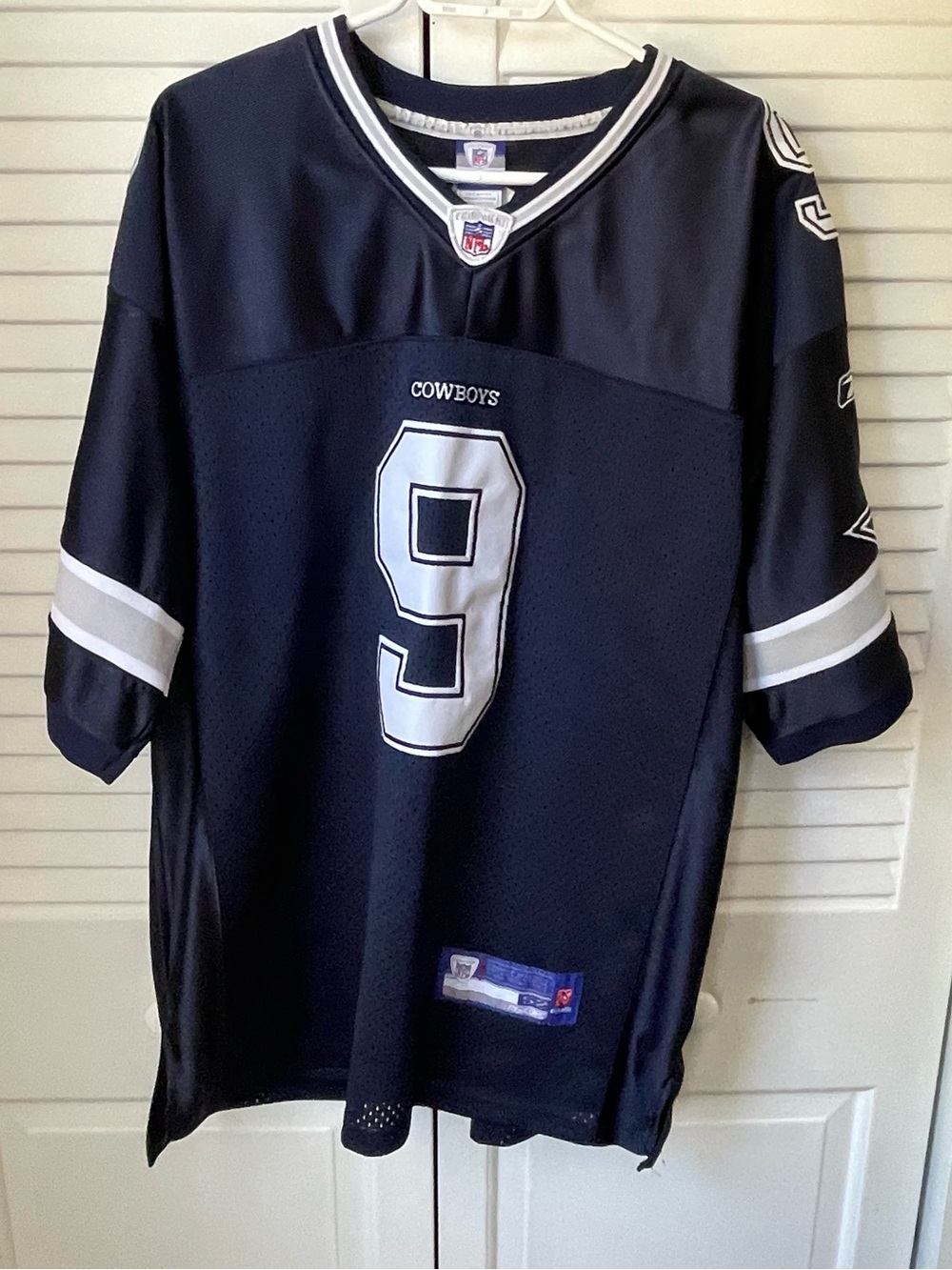 Reebok Navy and White Dallas Cowboys #9 Football Jersey